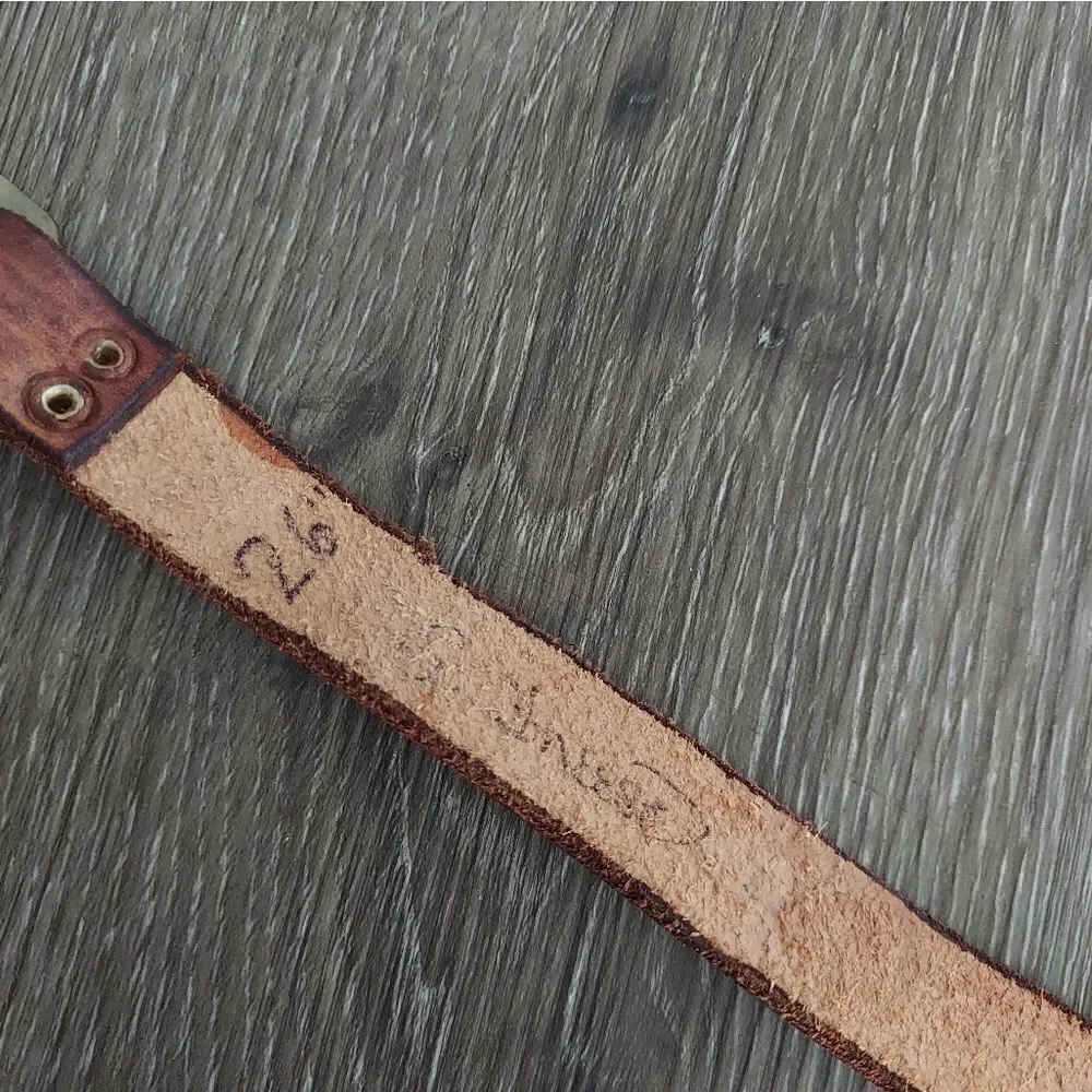 Leather Belt with Embossed Tooled Panda Bear